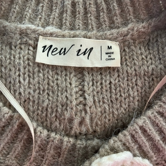 New In Rose Crochet Button Cabled Soft Beige Cardigan - Picture 10 of 11